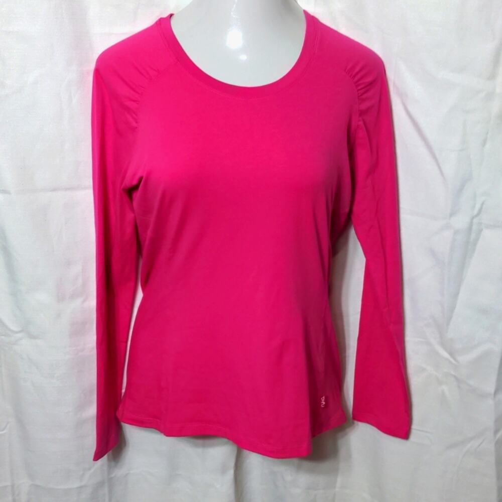 RYKA Pink Semi-Fitted Essential Long Sleeve Tee Large